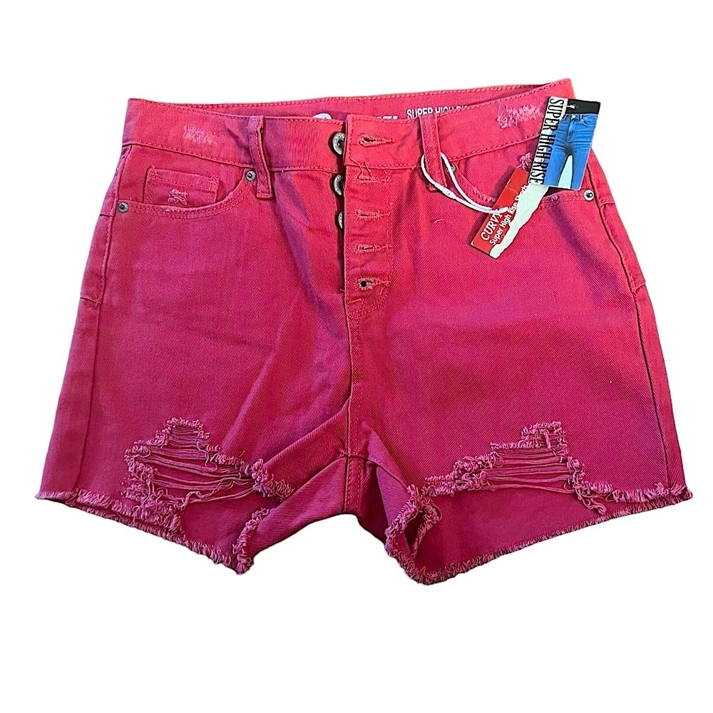 S.O.N.G. Super High Rise Shorts 5-Button Fly Pink Women’s Size 1 NWT